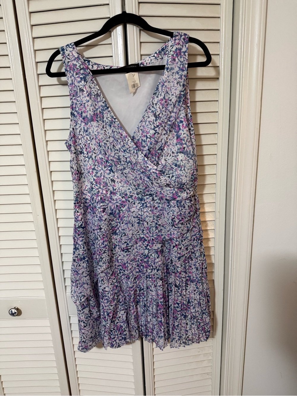 Banana Republic Floral Mini Dress in White, Blue, Purple